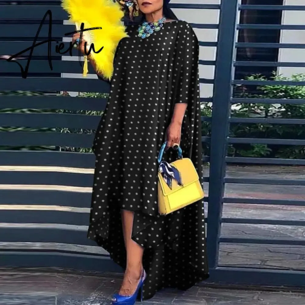 Aiertu Loose Dress Elegant Women Bohemian Sundress Lapel Neck Dress  Vestidos Elegant Sundress Robe Femme
