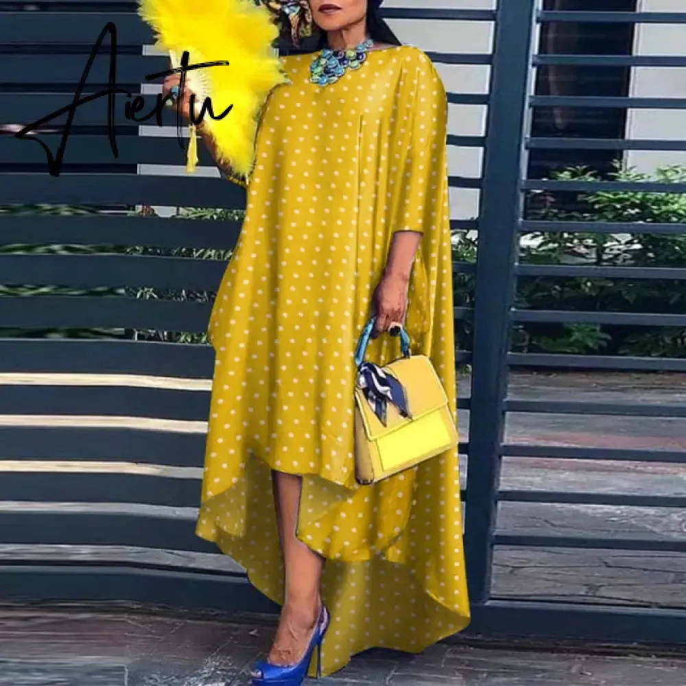 Aiertu Loose Dress Elegant Women Bohemian Sundress Lapel Neck Dress  Vestidos Elegant Sundress Robe Femme