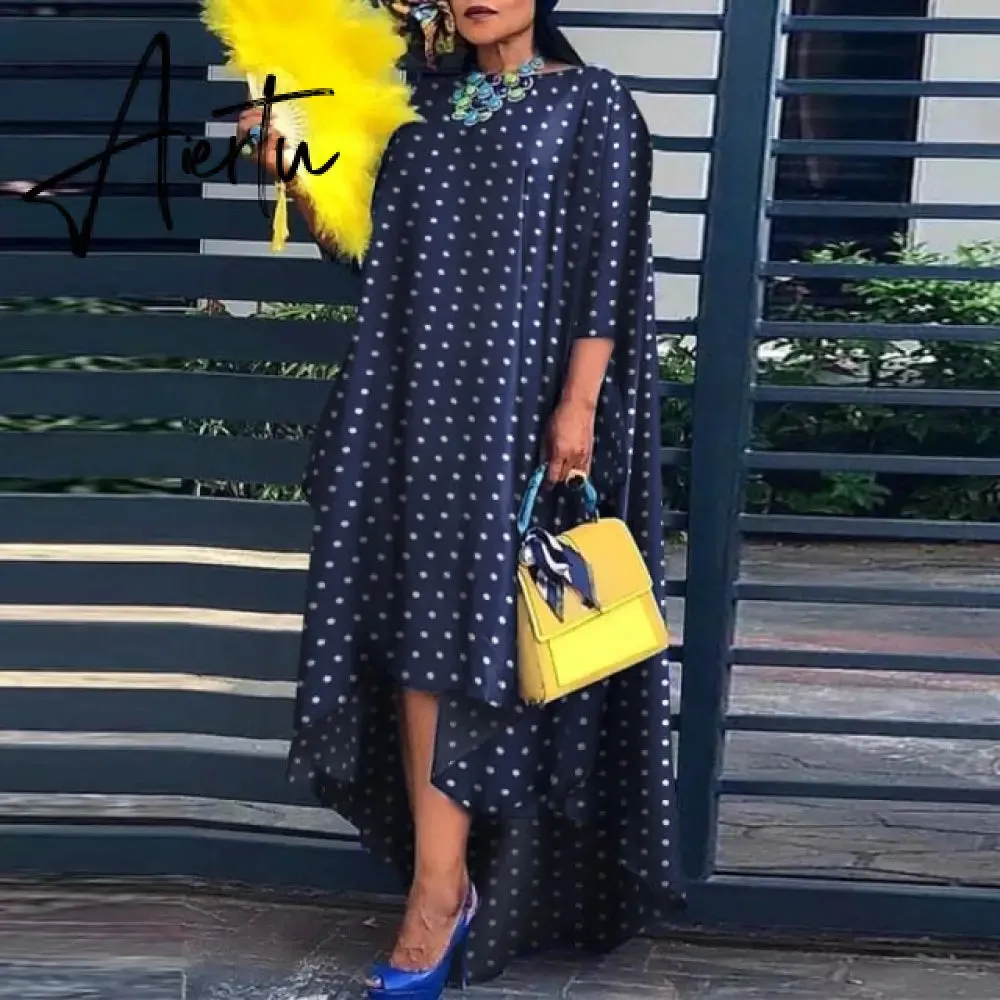 Aiertu Loose Dress Elegant Women Bohemian Sundress Lapel Neck Dress  Vestidos Elegant Sundress Robe Femme