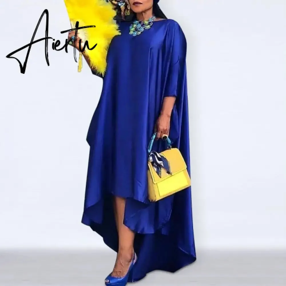 Aiertu Loose Dress Elegant Women Bohemian Sundress Lapel Neck Dress  Vestidos Elegant Sundress Robe Femme