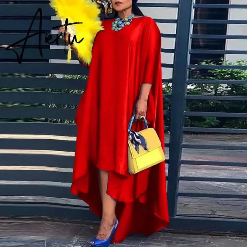 Aiertu Loose Dress Elegant Women Bohemian Sundress Lapel Neck Dress  Vestidos Elegant Sundress Robe Femme