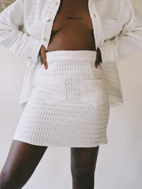 Aniela Parys Miriam Waffle Skirt in Natural - XL