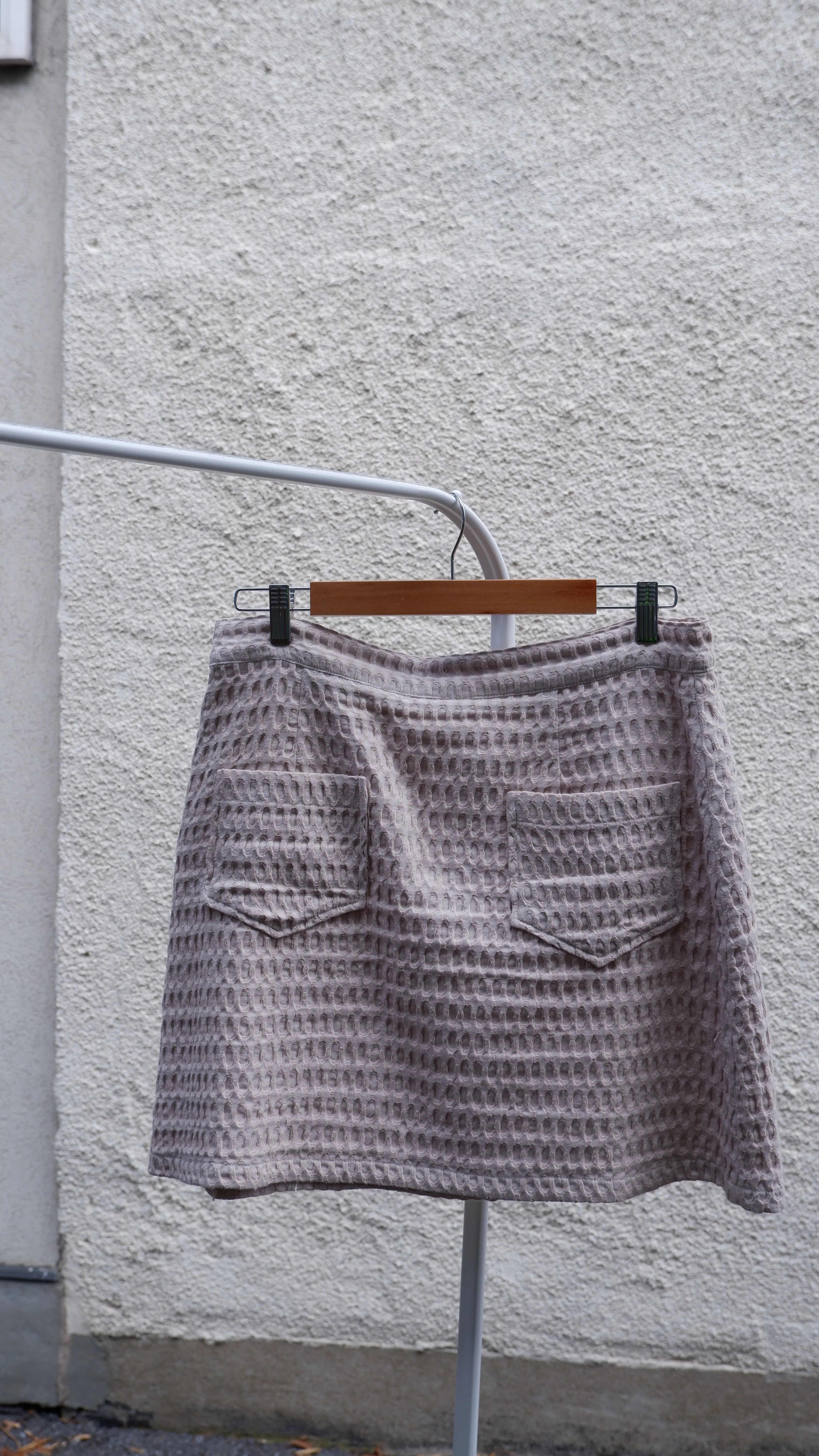 Aniela Parys Miriam Waffle Skirt in Natural - XL