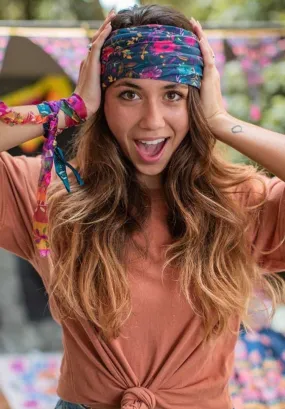 Boho Bandeau - Navy Wild Flowers