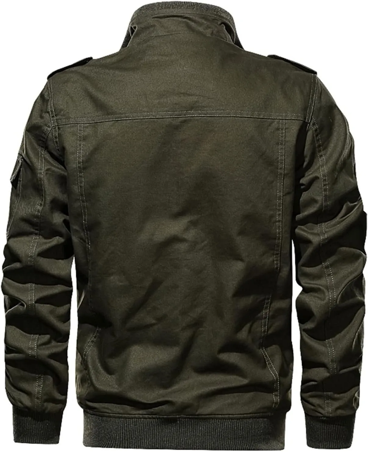 Clothes for Men Size Coat Muli Pockets Zipper Lapel Solid Jacket Leisure Breathable Stand Collar Top Mens Flannel