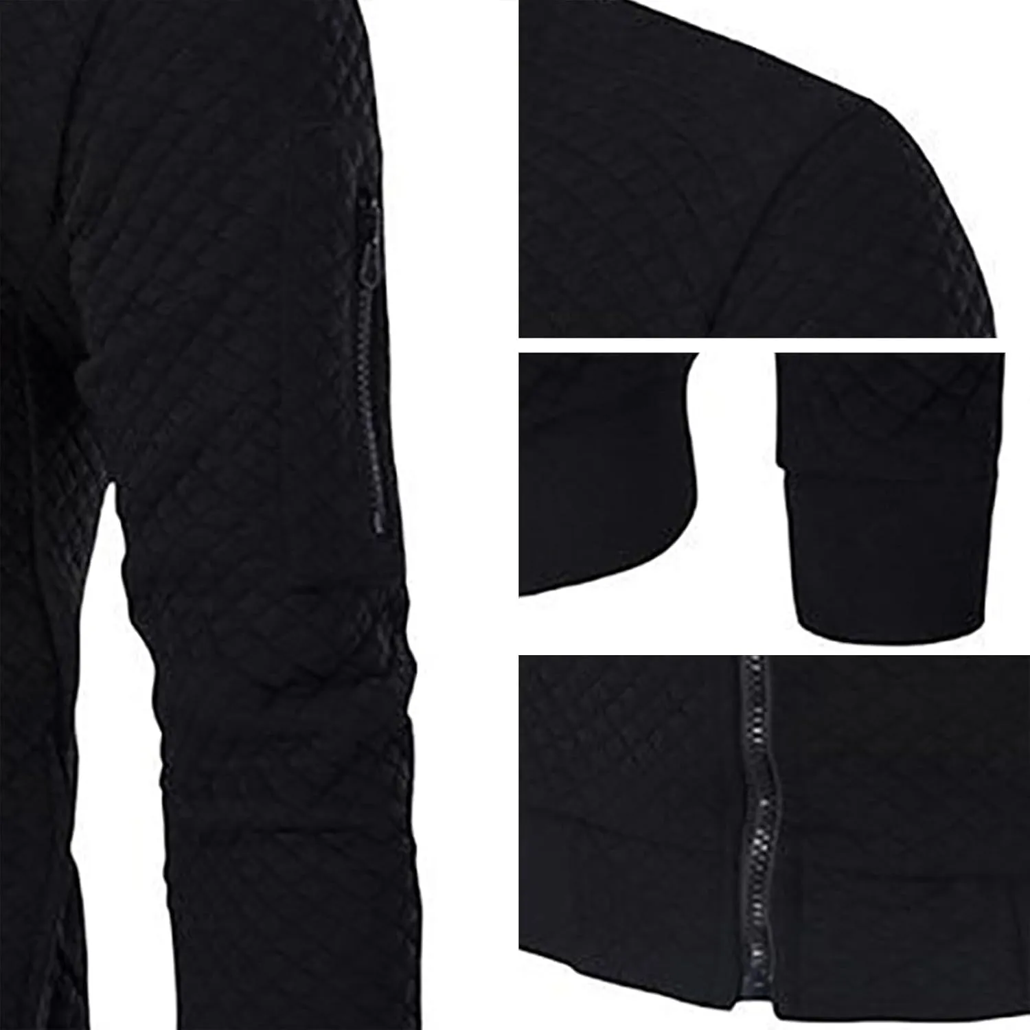 Clothes for Men Size Coat Muli Pockets Zipper Lapel Solid Jacket Leisure Breathable Stand Collar Top Mens Flannel