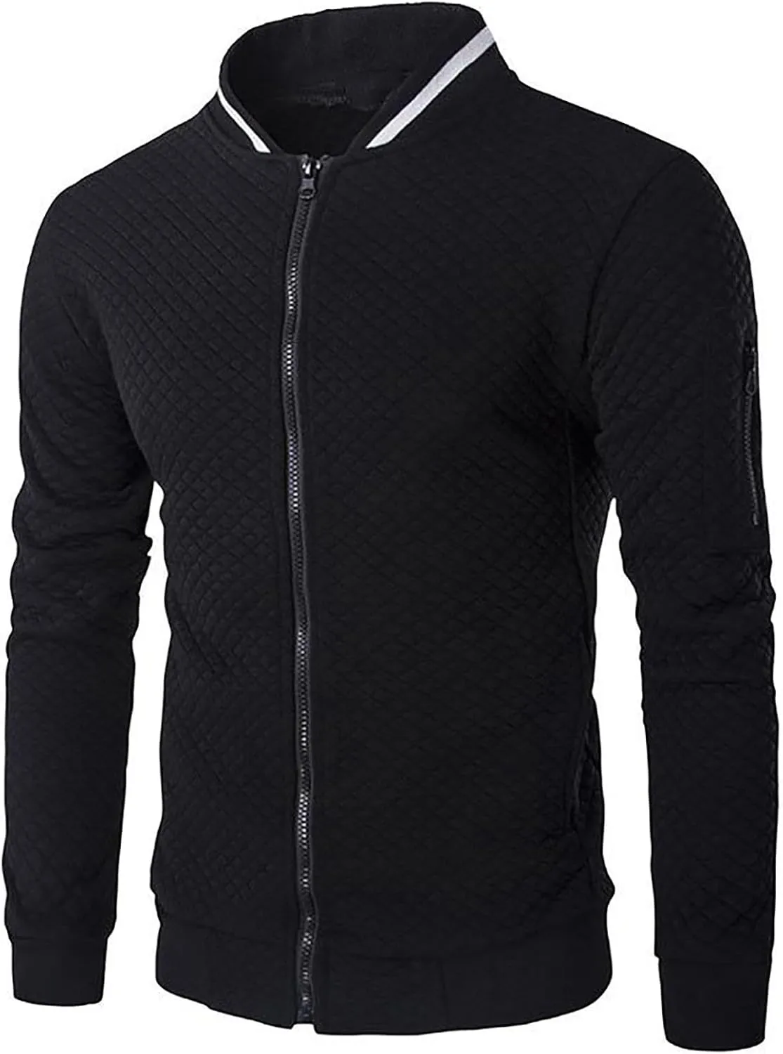 Clothes for Men Size Coat Muli Pockets Zipper Lapel Solid Jacket Leisure Breathable Stand Collar Top Mens Flannel
