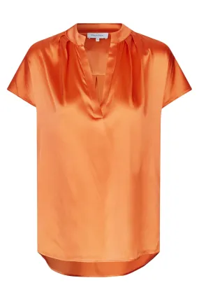 Dea Kudibal Melitadea 1580424 3583 Mandarin Orange Stretch Silk Satin Blouse