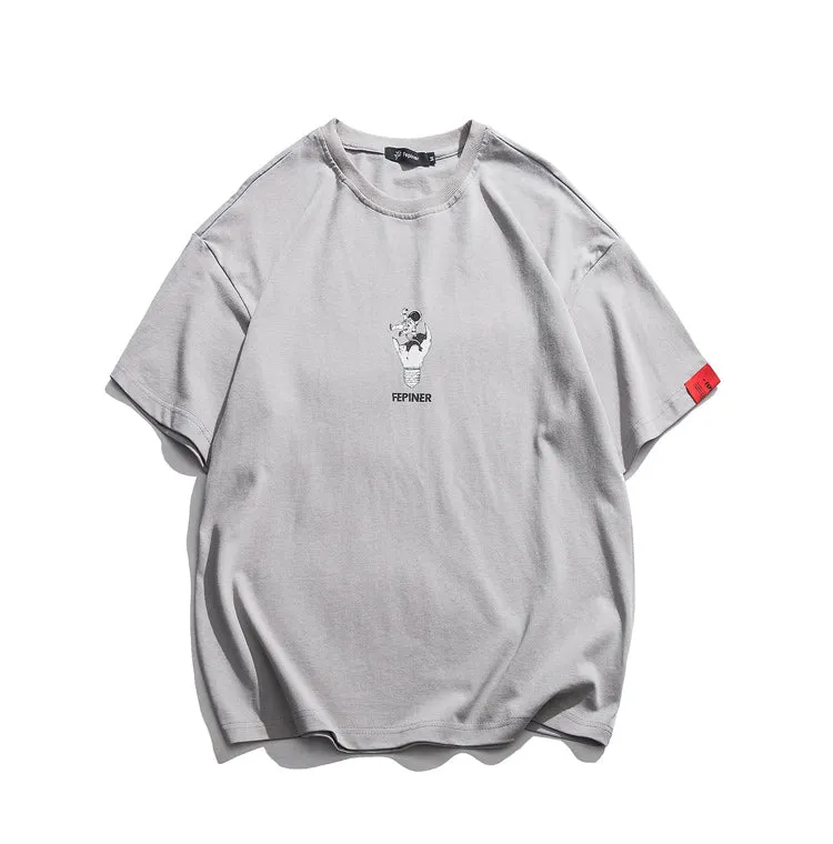 FEPINER CHILDHOOD MEMORIES JOKER SPACE MOON CREW NECK TEE SHIRT