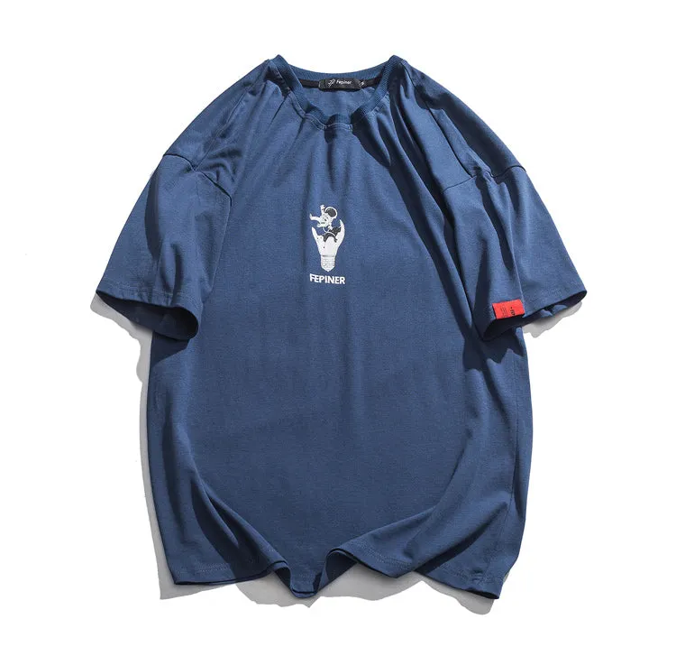 FEPINER CHILDHOOD MEMORIES JOKER SPACE MOON CREW NECK TEE SHIRT
