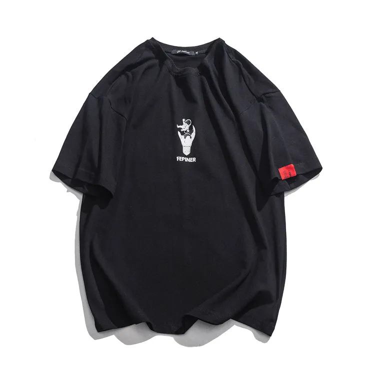 FEPINER CHILDHOOD MEMORIES JOKER SPACE MOON CREW NECK TEE SHIRT