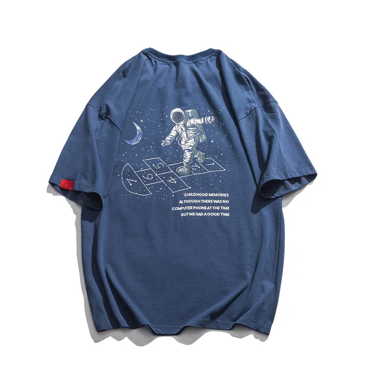 FEPINER CHILDHOOD MEMORIES JOKER SPACE MOON CREW NECK TEE SHIRT