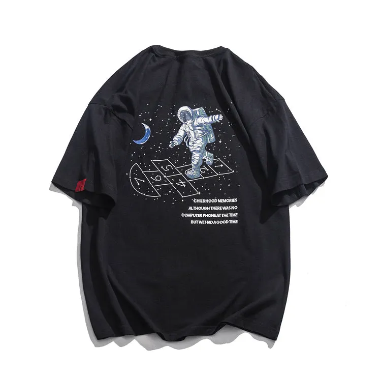 FEPINER CHILDHOOD MEMORIES JOKER SPACE MOON CREW NECK TEE SHIRT