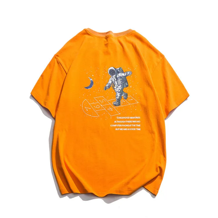 FEPINER CHILDHOOD MEMORIES JOKER SPACE MOON CREW NECK TEE SHIRT