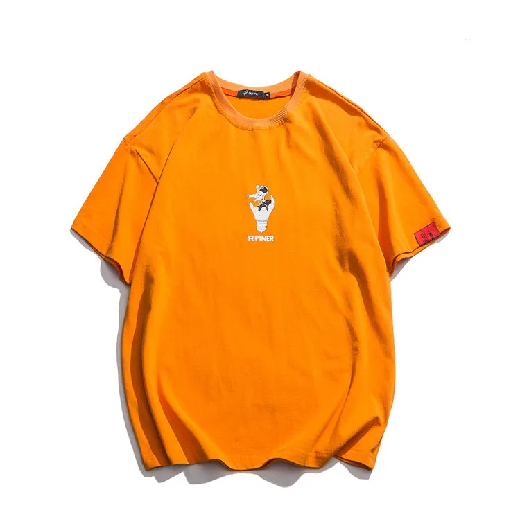 FEPINER CHILDHOOD MEMORIES JOKER SPACE MOON CREW NECK TEE SHIRT