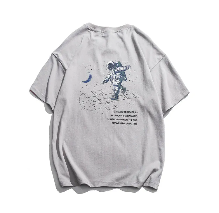 FEPINER CHILDHOOD MEMORIES JOKER SPACE MOON CREW NECK TEE SHIRT