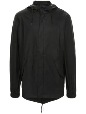 Fishtail drawstring-hood coated parka