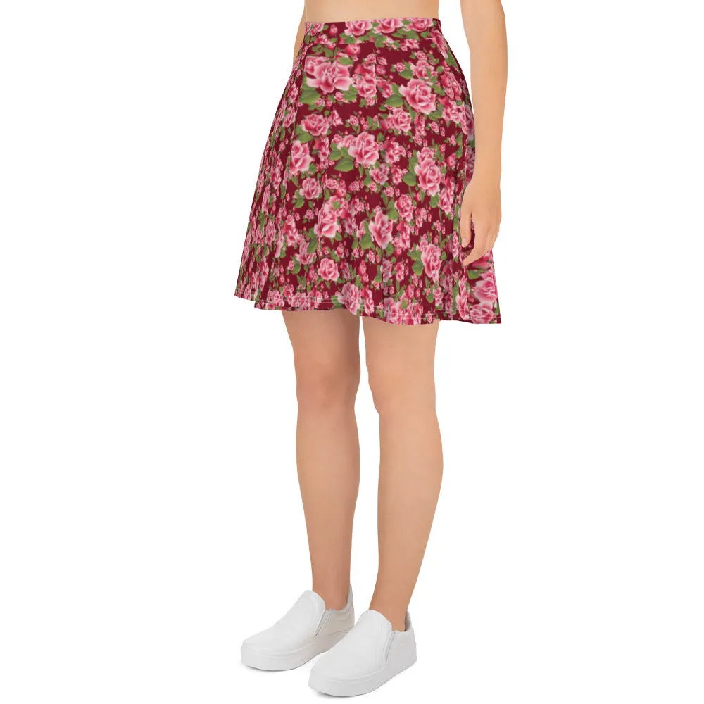 Flared Circle Cut Rose Skirt
