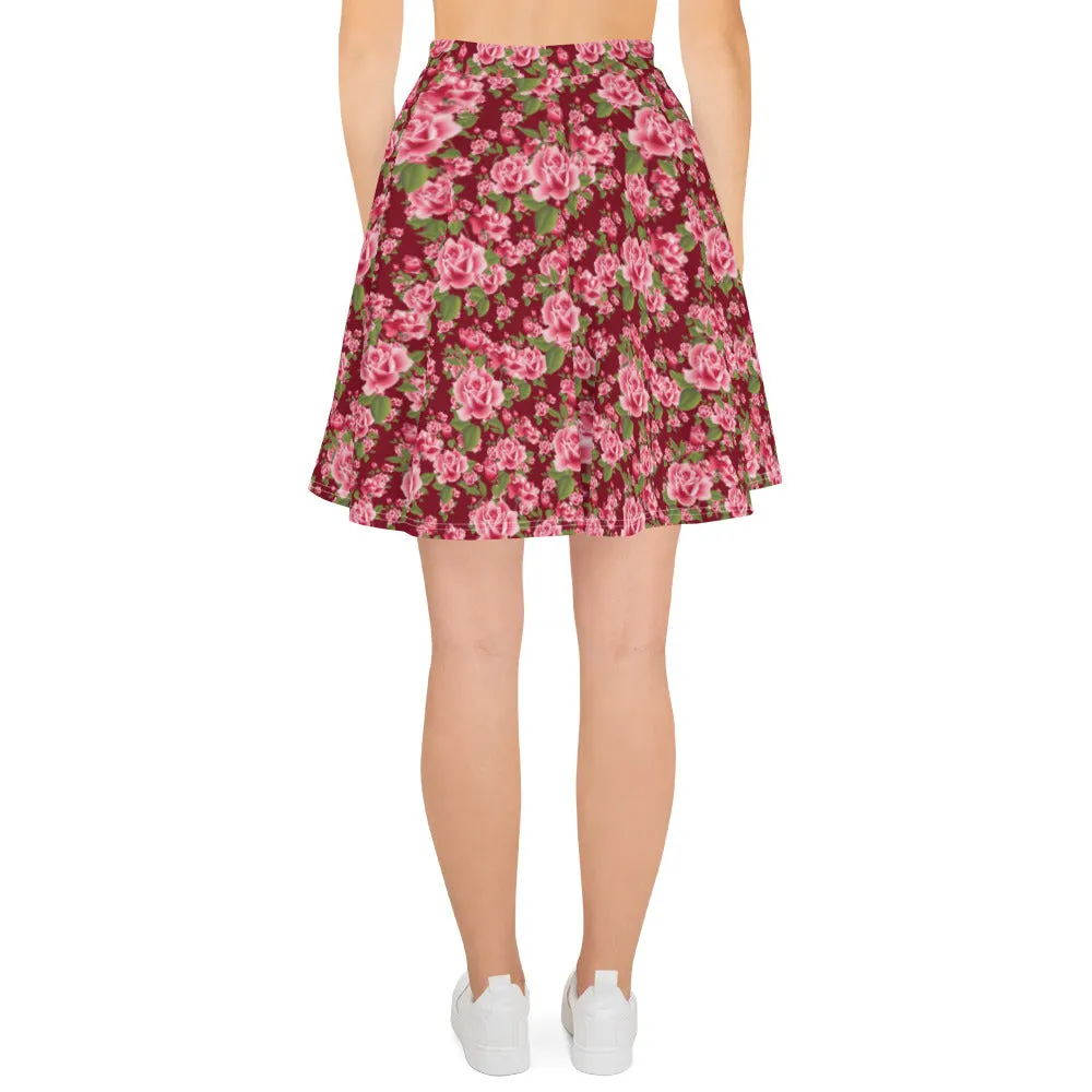 Flared Circle Cut Rose Skirt