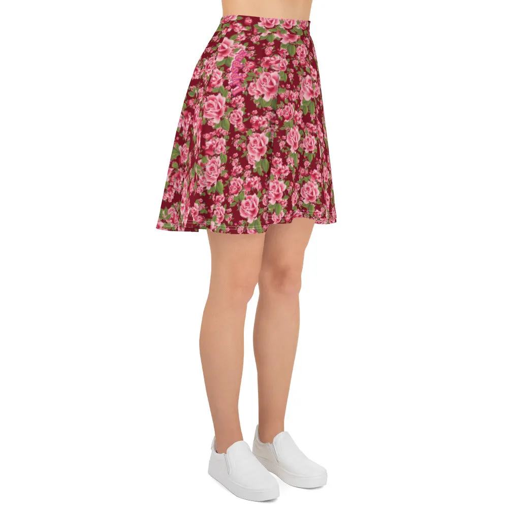Flared Circle Cut Rose Skirt