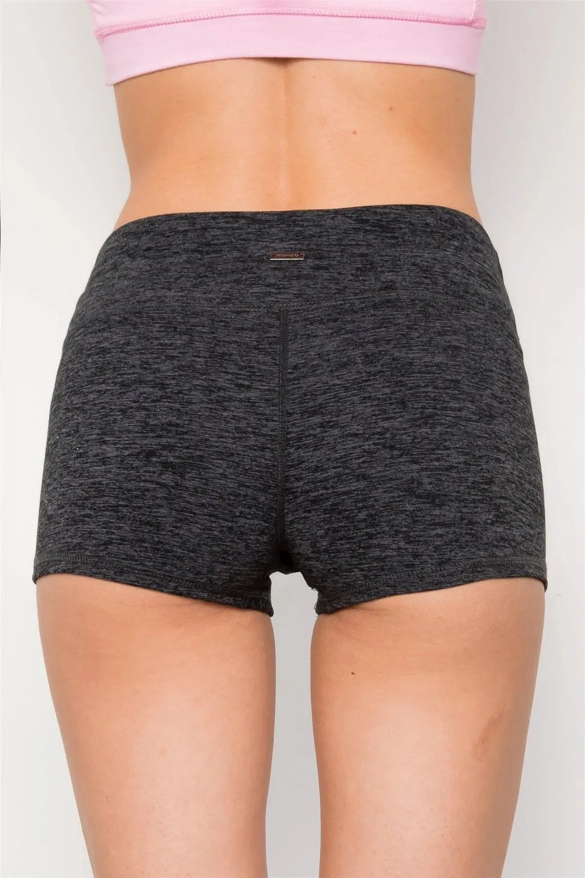 Grey Mid Rise Stretchy Sport Short / 2-2-2