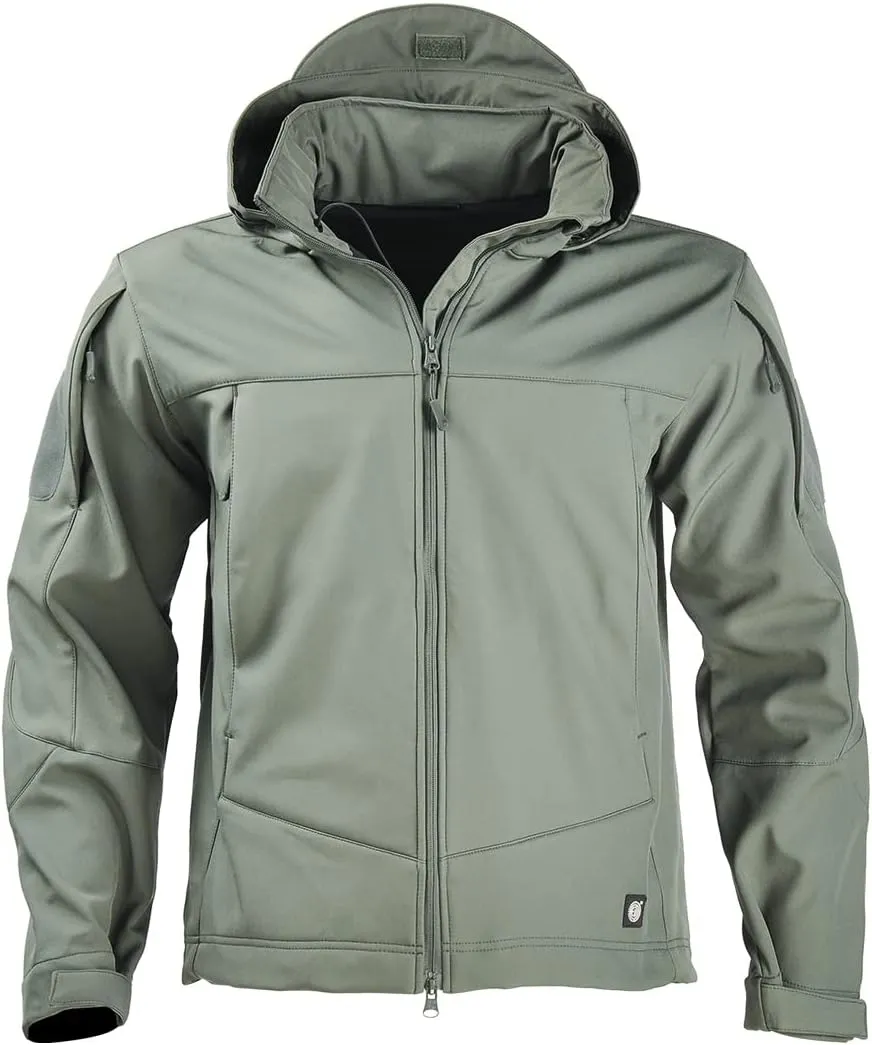 HAN·WILD Men's Tactical Jacket Lightweight Windbreaker Spring Combat Soft Shell with Hooded Military Outdoor Coats