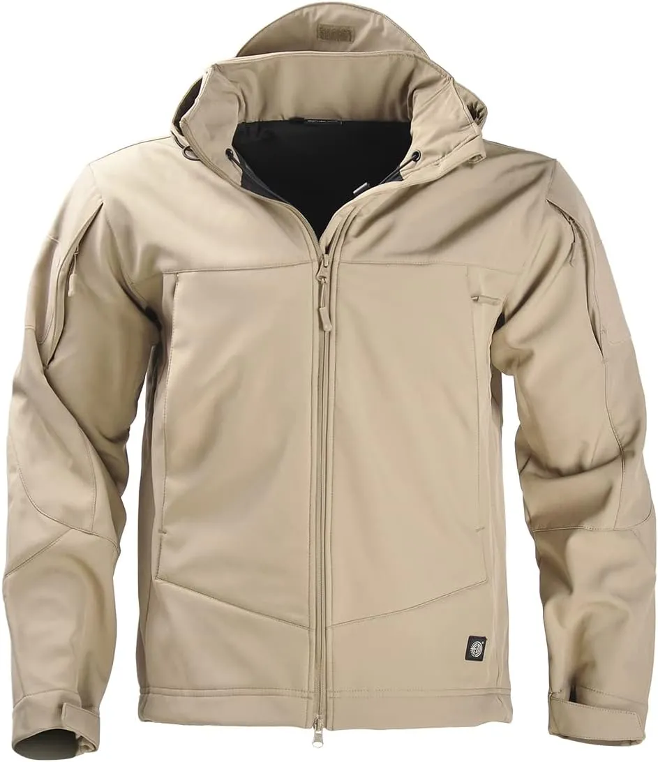HAN·WILD Men's Tactical Jacket Lightweight Windbreaker Spring Combat Soft Shell with Hooded Military Outdoor Coats