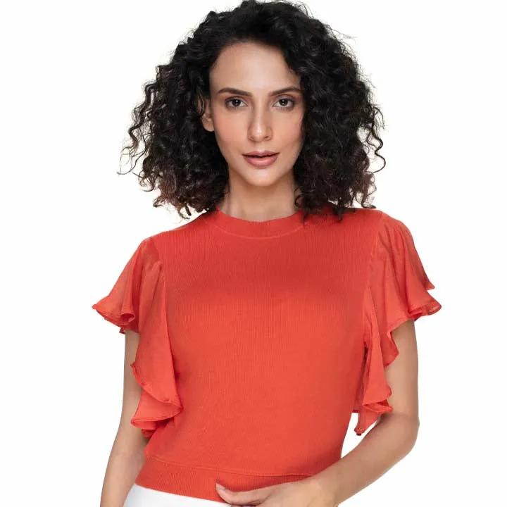 Hosiery Blouses- Flutter Sleeves
