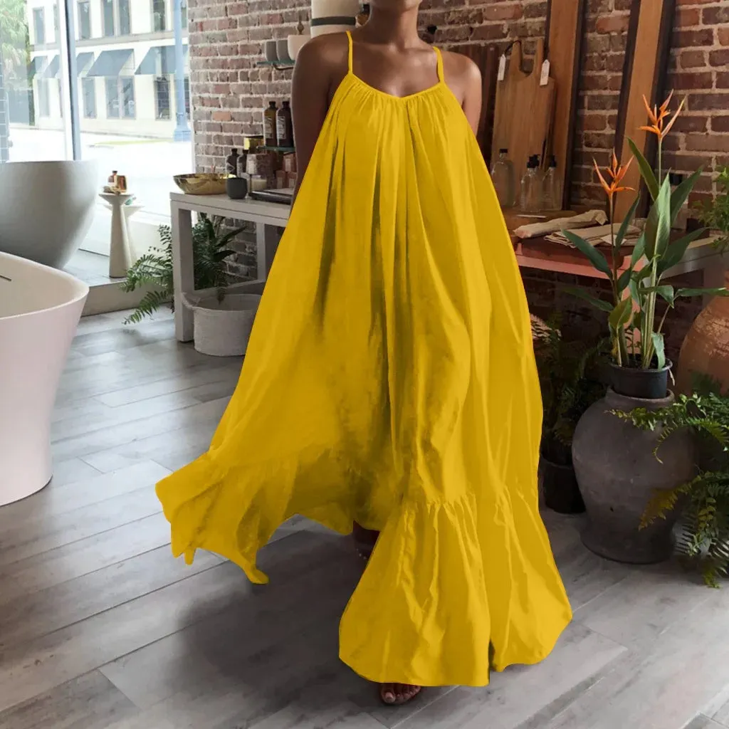 Ismay - Flowing Ruffled Maxi Sundress for Women
