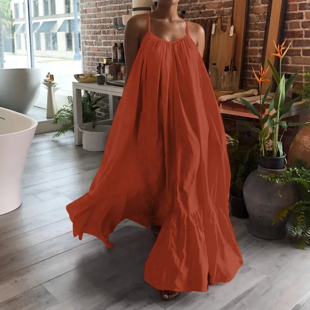 Ismay - Flowing Ruffled Maxi Sundress for Women