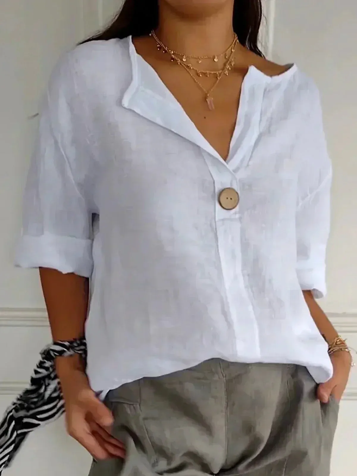 Jessa | Casual V-neck Blouse Buy 1 Get 1 FREE