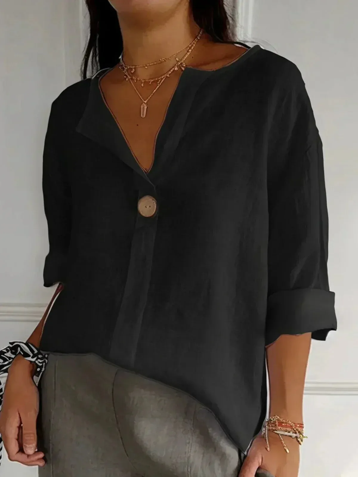 Jessa | Casual V-neck Blouse Buy 1 Get 1 FREE