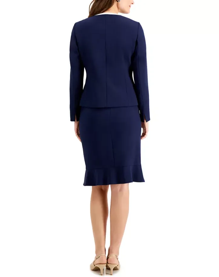 LE SUIT Petite Flared-Hem Skirt Suit