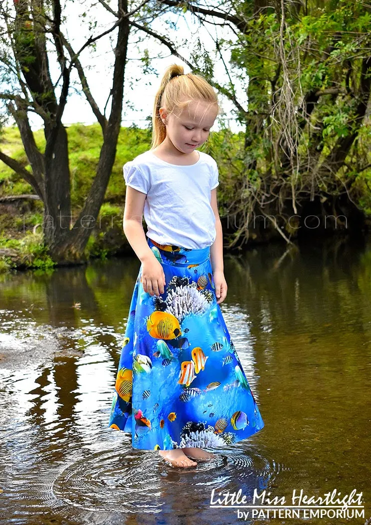 Little Miss Heartlight | Girls Flared Skirt Sewing Pattern