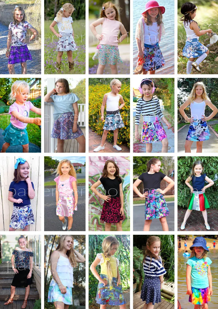 Little Miss Heartlight | Girls Flared Skirt Sewing Pattern