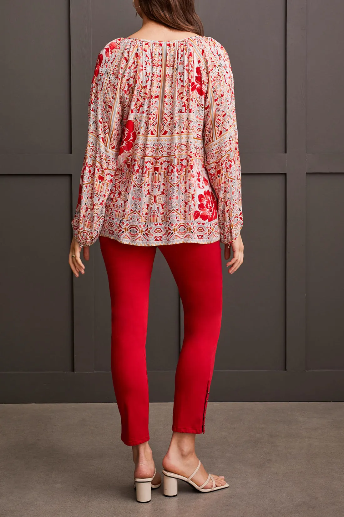 Long Sleeve Blouse with Tie
