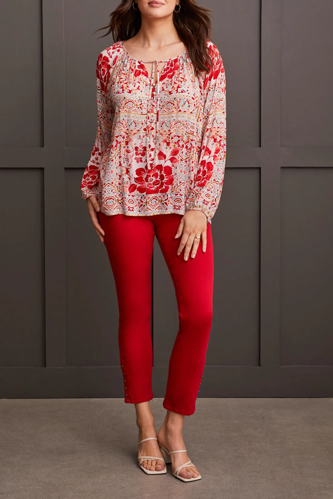 Long Sleeve Blouse with Tie