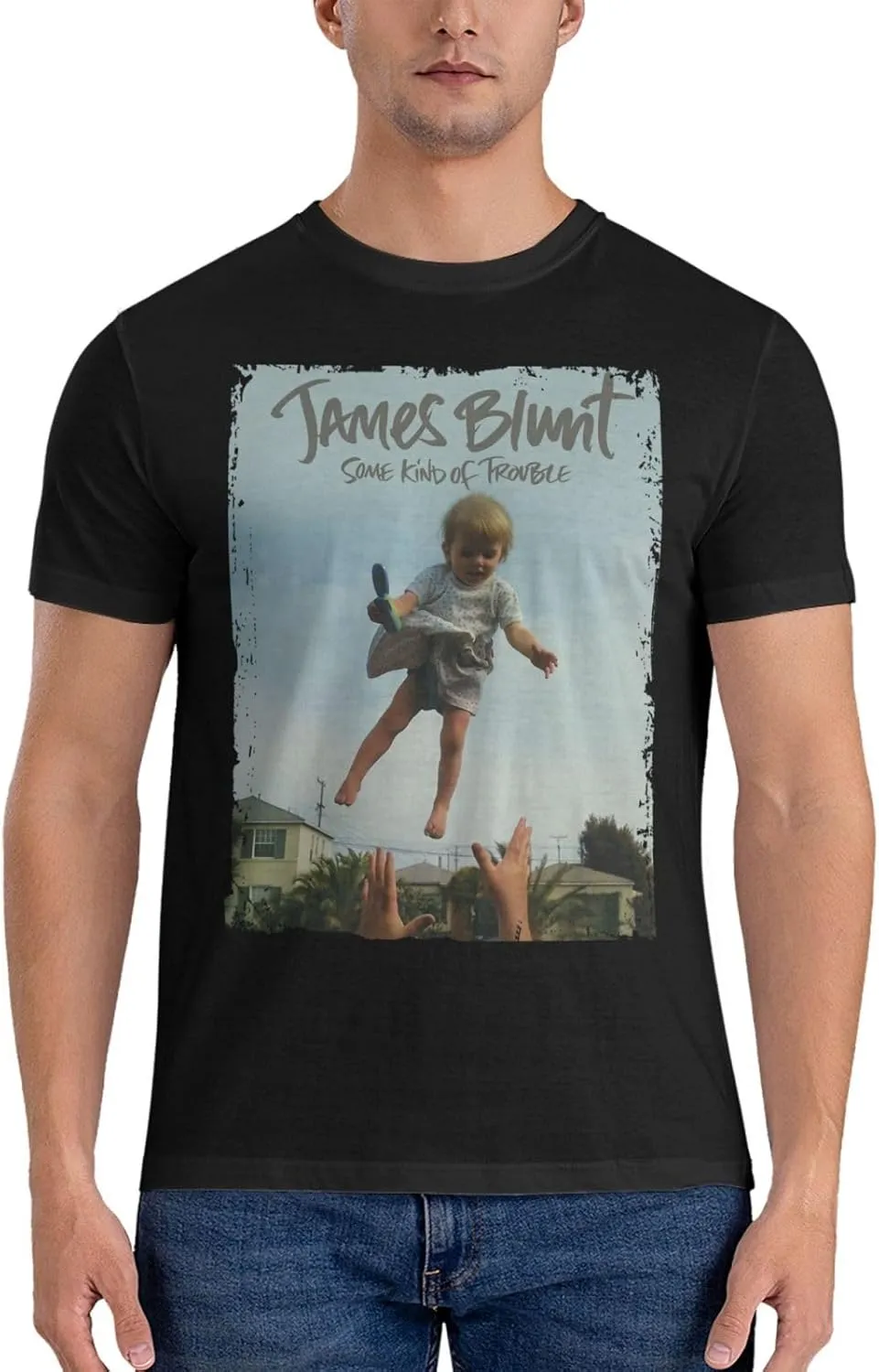 Men T Shirt Short Sleeve Crewneck Tee Summer Beach Tops Comfortable Cotton Shirt