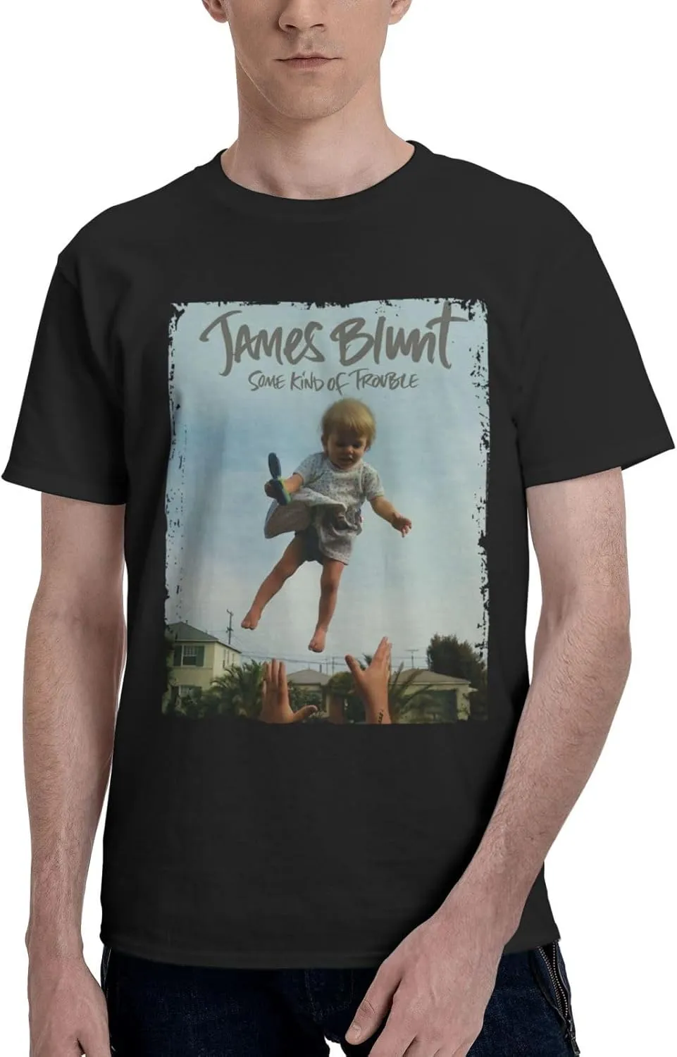 Men T Shirt Short Sleeve Crewneck Tee Summer Beach Tops Comfortable Cotton Shirt