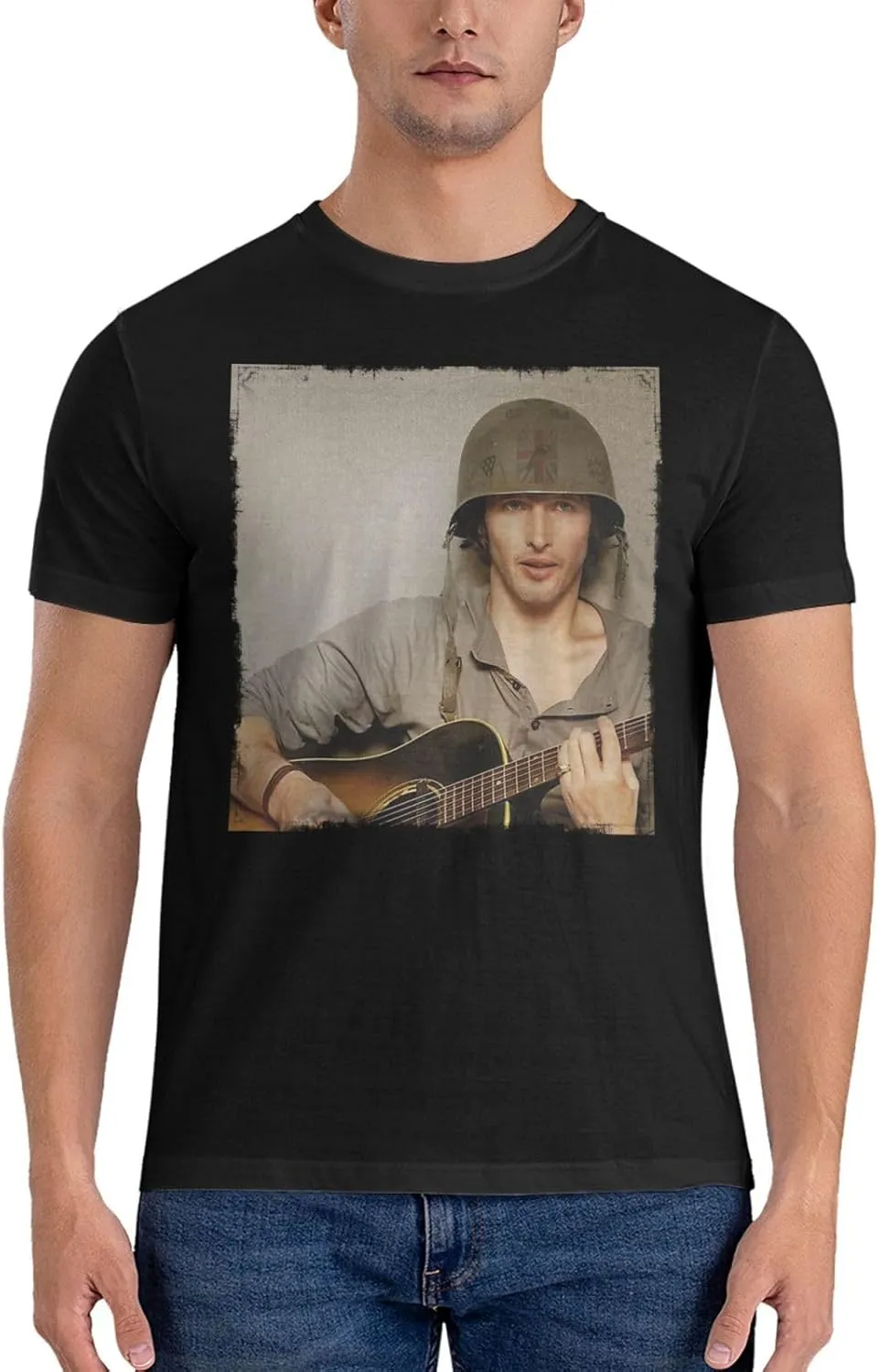 Men T Shirt Short Sleeve Crewneck Tee Summer Beach Tops Comfortable Cotton Shirt