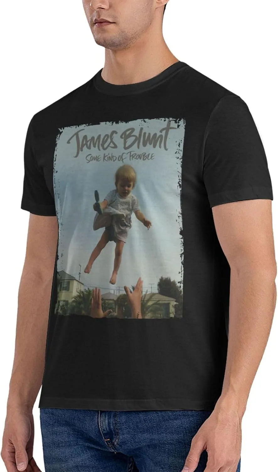 Men T Shirt Short Sleeve Crewneck Tee Summer Beach Tops Comfortable Cotton Shirt