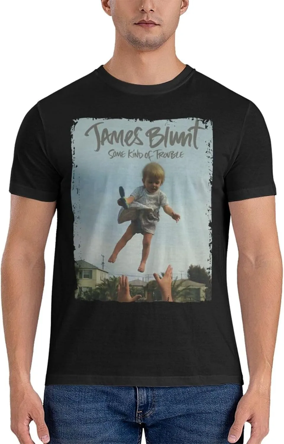 Men T Shirt Short Sleeve Crewneck Tee Summer Beach Tops Comfortable Cotton Shirt