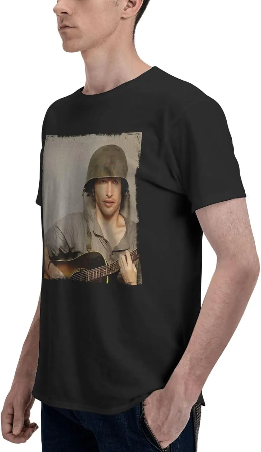 Men T Shirt Short Sleeve Crewneck Tee Summer Beach Tops Comfortable Cotton Shirt