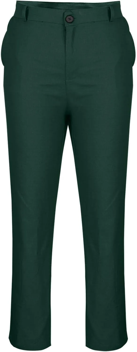 Men's Button Down Zip Trousers Casual Solid Color Slim Fit Straight Leg Pants Soft Lightweight Pants with Pockets