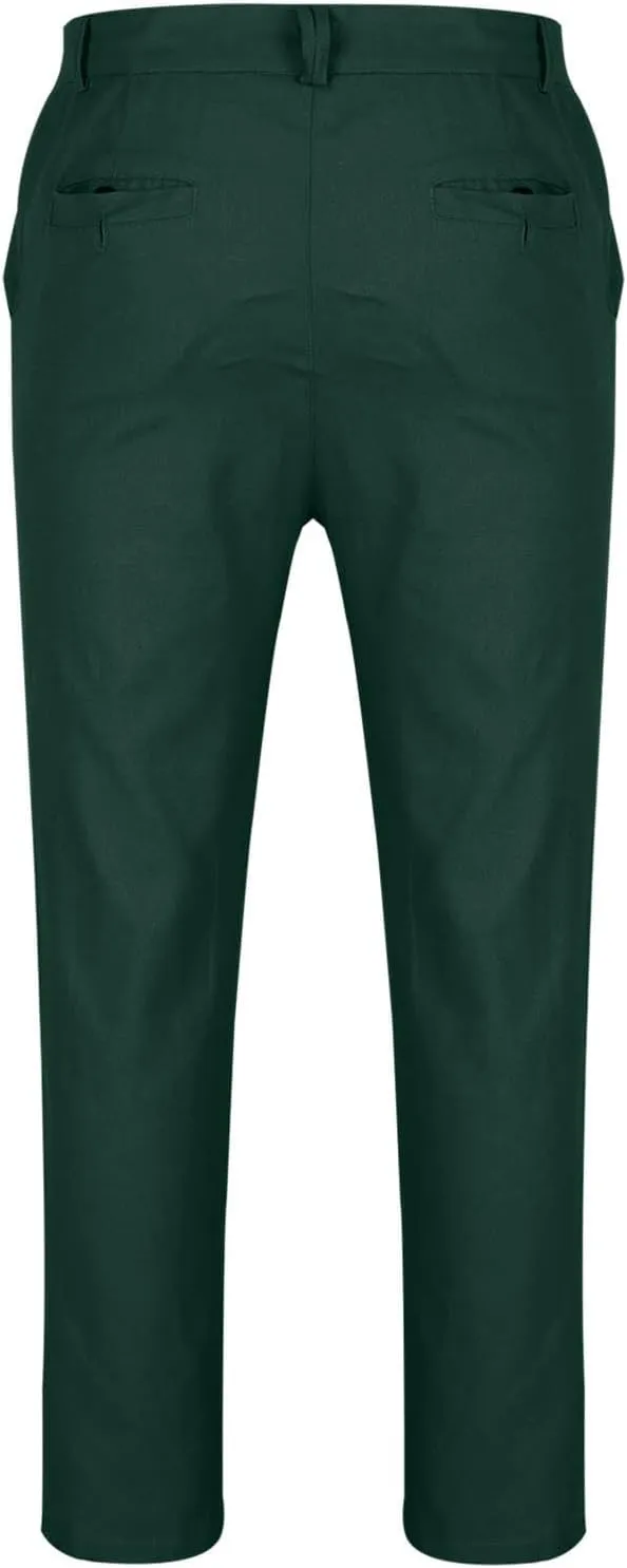 Men's Button Down Zip Trousers Casual Solid Color Slim Fit Straight Leg Pants Soft Lightweight Pants with Pockets