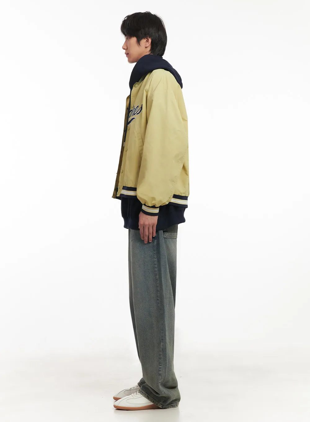 Men's Embroidered Windbreaker Varsity Jacket IA511
