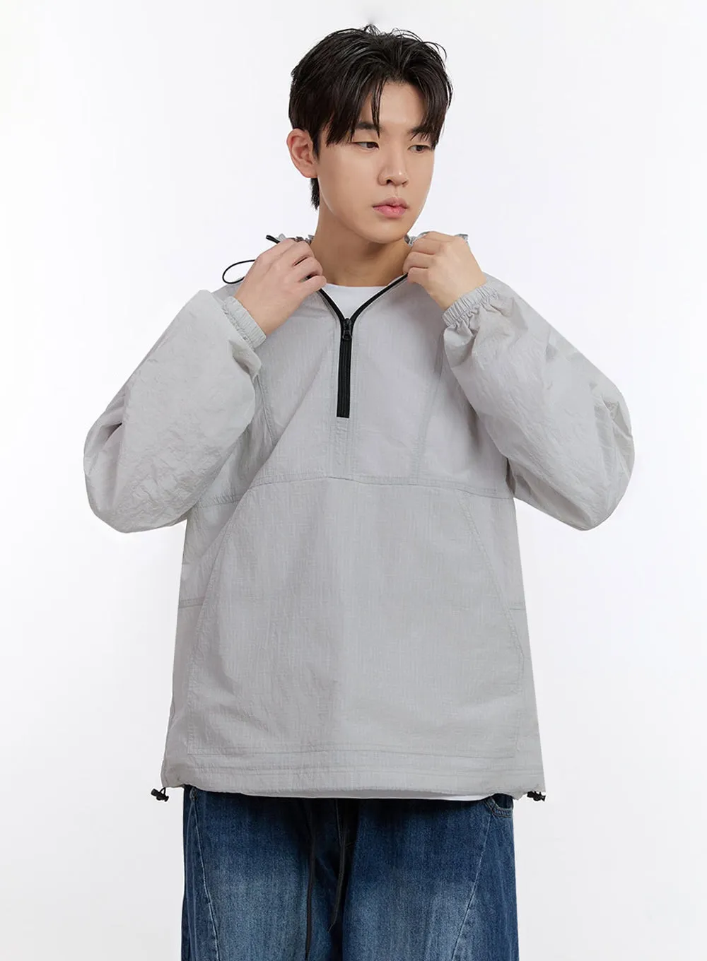 Men's Half-Zip Windbreaker Hoodie IF528