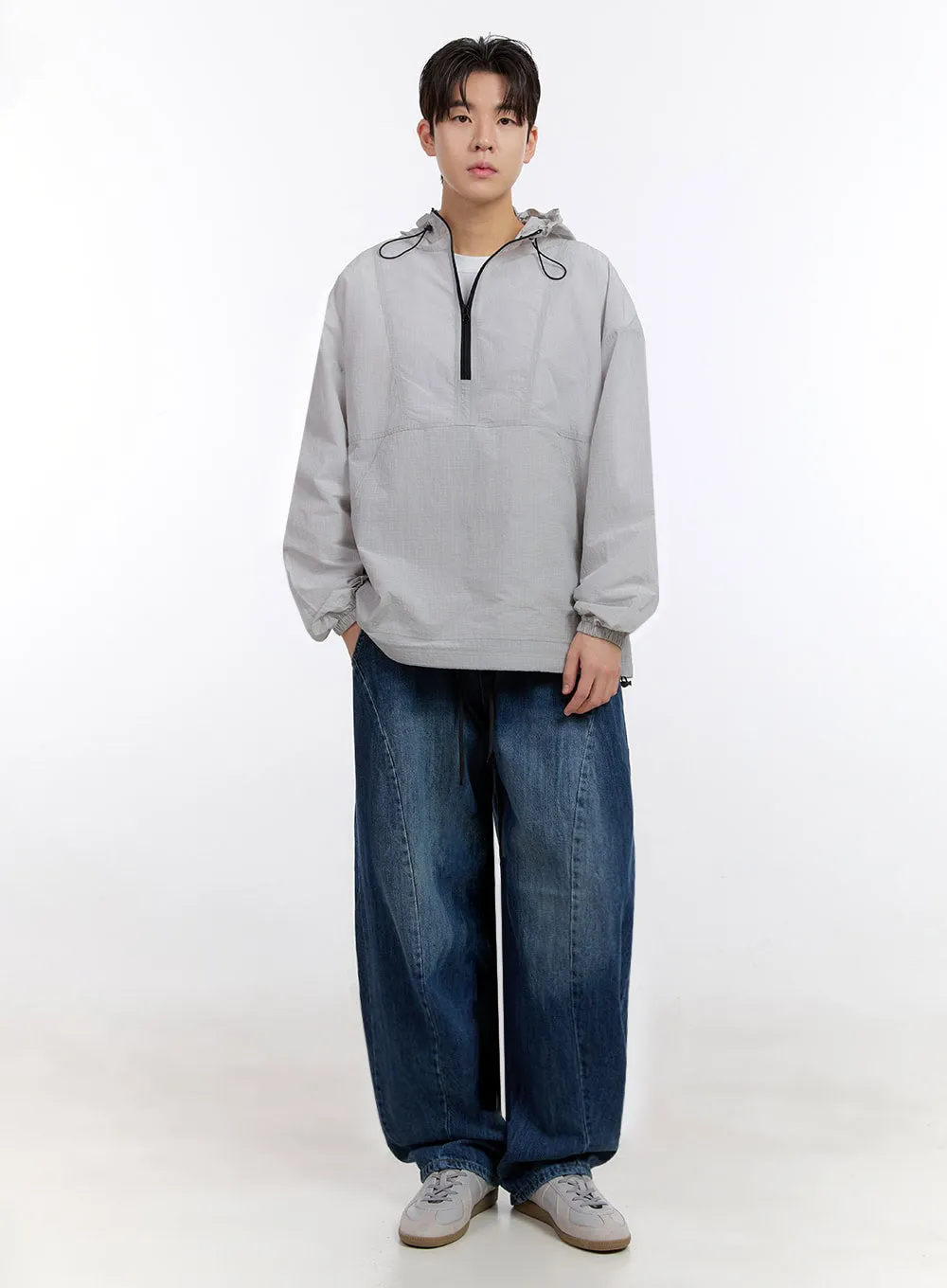 Men's Half-Zip Windbreaker Hoodie IF528