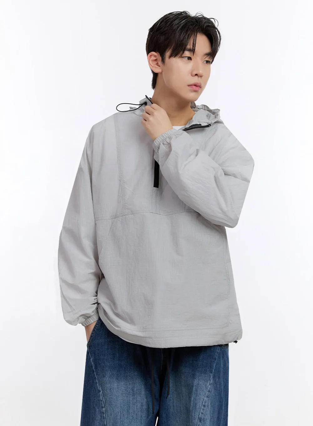 Men's Half-Zip Windbreaker Hoodie IF528