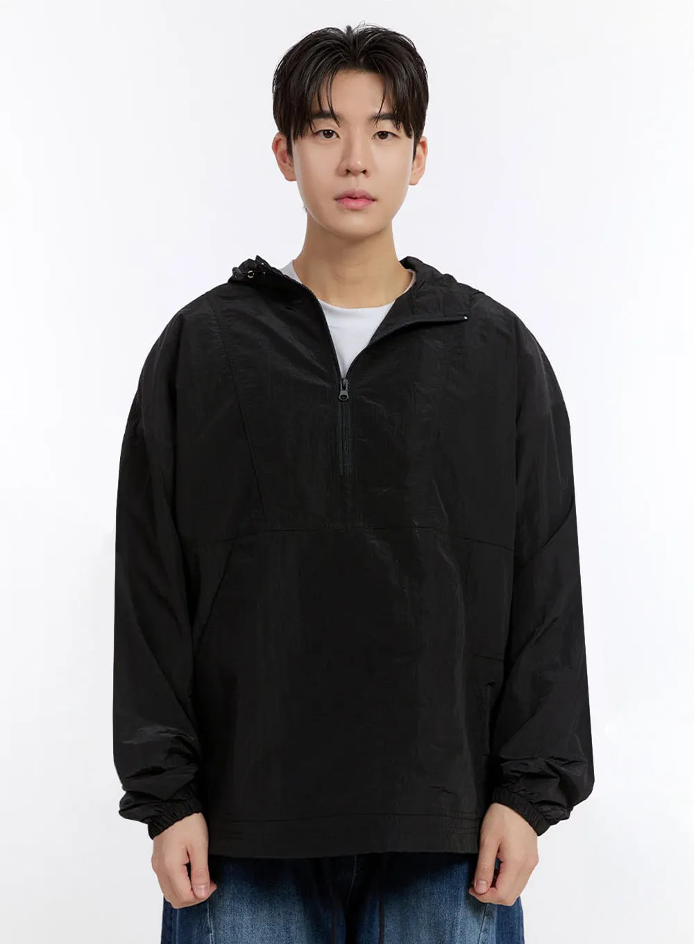 Men's Half-Zip Windbreaker Hoodie IF528